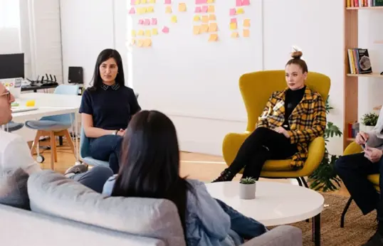 Employees Actively Listening In A Group Blog Page