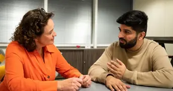 Two People Talking About Mental Health Listing Page