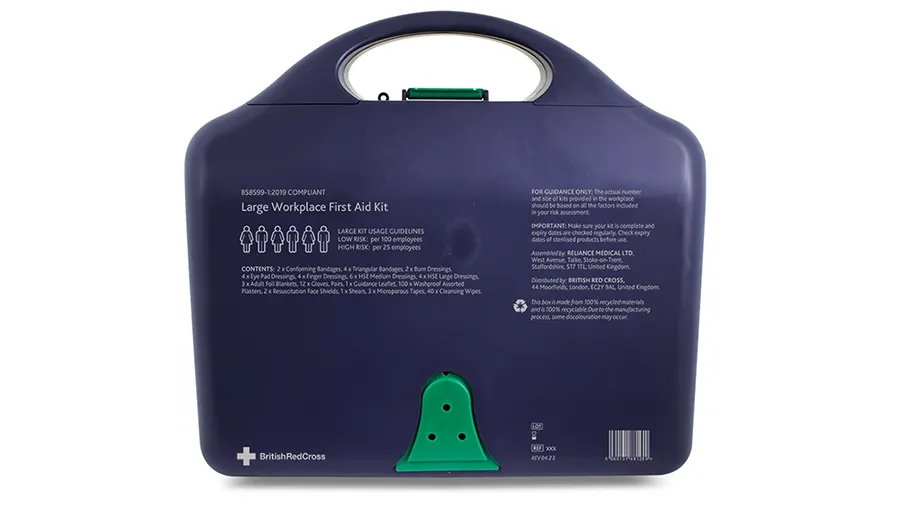 British Red Cross Large Workplace First Aid Kit Bs8599 1 Back