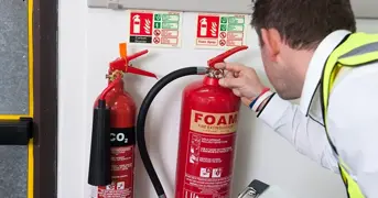 Fire Marshal Checking Fire Extinguisher Listing Page