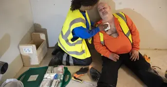First Aid Kit Being Used On A High Hazard Site Listing Image